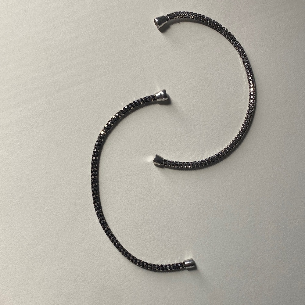 Silver and Black Mesh Bracelets